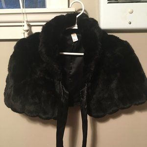 Black faux fur stole/shawl